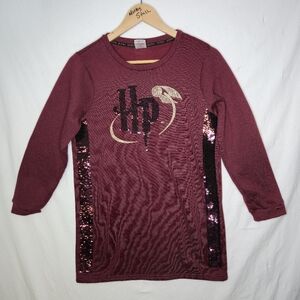 Harry Potter Girls Quiddich Snitch Sequin Long Sweatshirt Size XL (14-16)